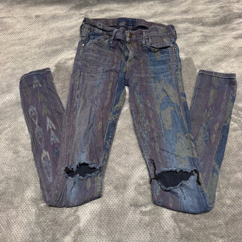 Citizens of Humanity Avedon Ultra Skinny Jeans Ikat Print Distressed Size 26